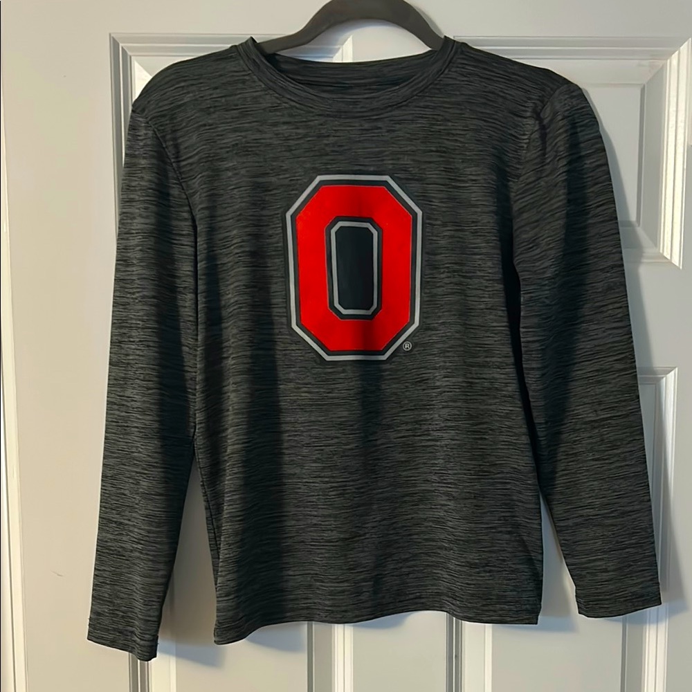 Kids Ohio Gray and Red Long Sleeve Shirt size large
